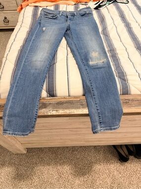 Classic Blue Distressed Women’s Jeans